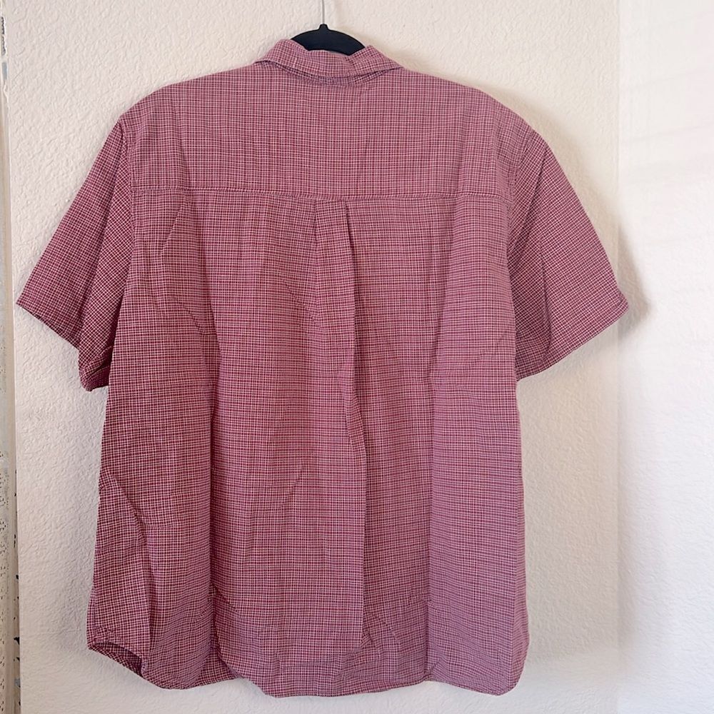 Sonoma Woman Jean Company Micro Check Red and White Short Sleeve Shirt ~ Size 2X - Picture 3 of 6